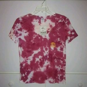 PINK Victoria's Secret Louisville Cardinals campus t-shirt red tiedye sz SM